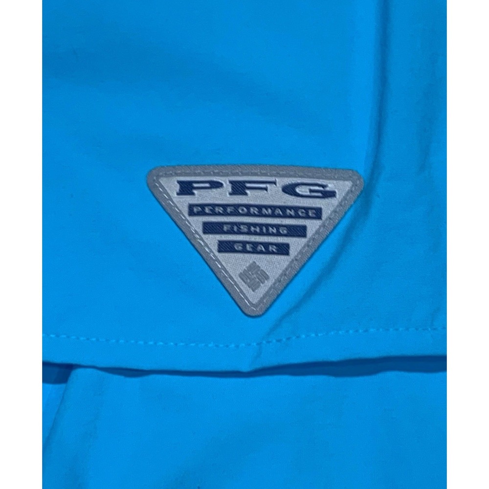 COLUMBIA PFG Fishing Shirt Mens 4X Tall Blue Short Sleeve Button Up 26x34 - Picture 5 of 11